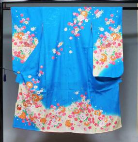 七五三 0 7歳 | 正絹絞り四つ身着物 総絞り日本製 陽気な天使　正絹七五三　晴れ着（振袖7歳用）四つ身 3103　訳あり品　襦袢なし