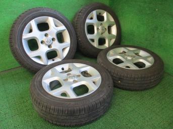 100-4h 日産 キューブ純正ホイール 15×5.5J +50 夏タイヤセット 4
