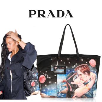 激レア【新品本物】 PRADA プラダ Impossible True Love トートバッグ コレクションモデル 1BG070 2EHU F0008 三角ロゴ付き リアナ使用!!