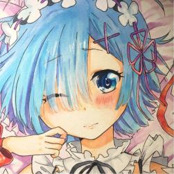 バレンタインレム A4サイズ スケッチブック 手書き同人イラスト＊再出品