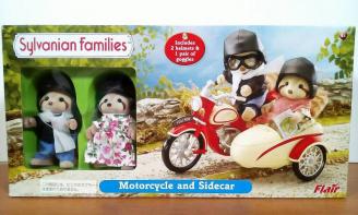 シルバニアファミリー　Motorcycle and sidecar モーターサイクル　サイドカー　アライグマ　バイク　新品未開封