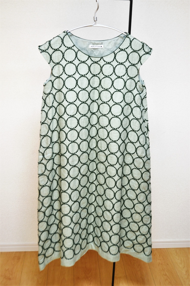 3924ミナペルホネンハンドメイドAラインワンピース＆ブガッティL ミナ