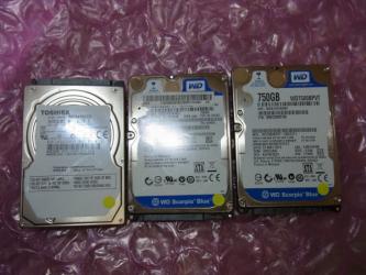 I52843. SATA 2.5インチ HDD / 640GB / 750GB / 750GB / 3個セット / 中古品