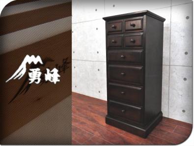 勇峰工芸 旭川家具 雅 希少 花柄チェスト ナラ材 天然木 伝統工芸