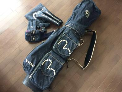 EVISU】激レアセット デニム ゴルフ キャディバック ヘッドカバー 小物