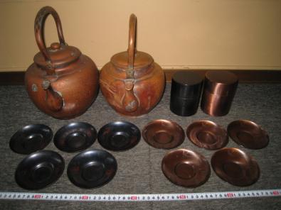 玉川堂 鎚起銅器 茶托 茶たく 銅製 5客 銅製 茶道具 - メルカリ 玉川堂