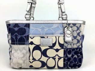 希少 COACH コーチ パッチワーク デニム シグネチャー ギャラリー 
