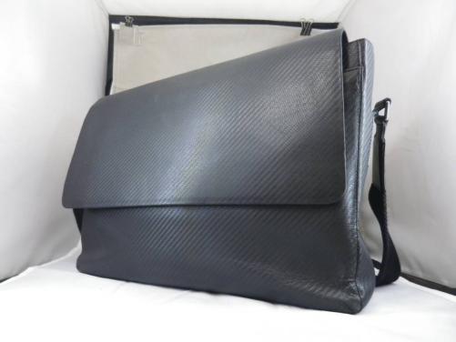 【23478】●ｄｕｎｈｉｌｌ ダンヒル ブラック レザー ショルダーバッグ