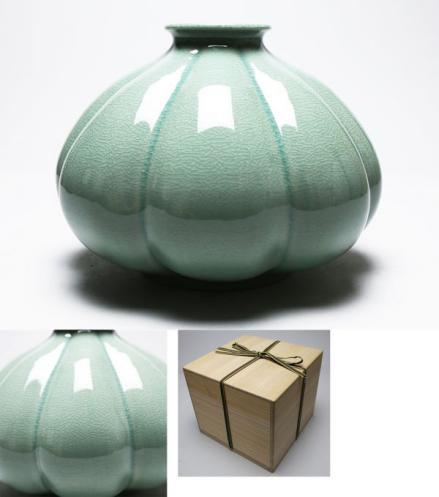 Yahoo!オークション - 二代目 柳海剛 柳光烈（造）高麗青磁花象嵌香合