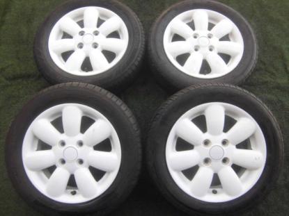 ☆希少☆ HE22S ラパン 純正 ホワイト/白 ホイール タイヤ 155/65R14 