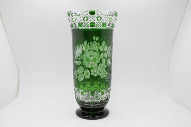 ☆ MEISSEN マイセン 花瓶 切子 クリスタル カットガラス