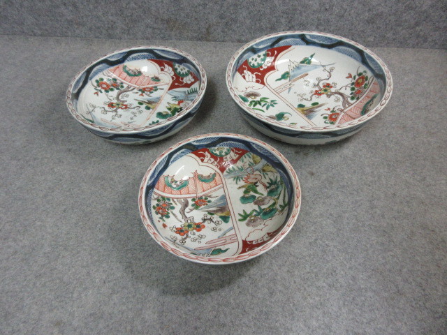 骨董 古伊万里 鉢 ③ 染錦 器 陶器 盛鉢 二重高台 伊万里 - メルカリ