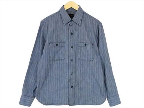 テンダーロイン T-STRIPE CHAMBRAY SHT シャンブレー 長袖シャツ ストライプ 青 S TENDERLOIN 【即決】 u80320125m0014st39