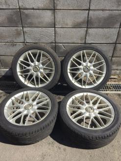 215/45R17 バリ溝夏タイヤ ERGLANZ アルミホイール付き タイヤホイールセット