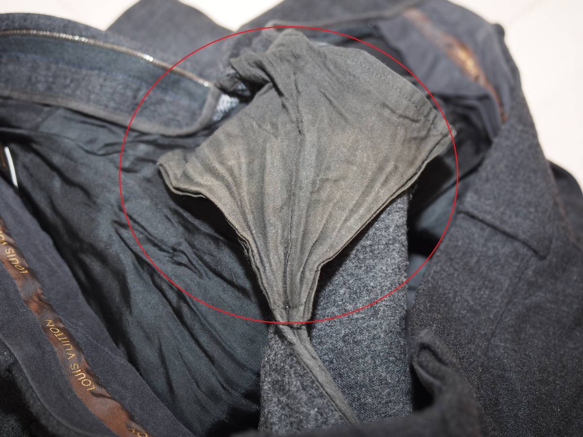 LOUIS VUITTON ルイヴィトン 裾ダブル厚手ウールスラックス46灰 Italy製 LOUIS ルイヴィトン &frasl; セットアップ&frasl;スーツ&frasl;ジャケット 20aw&frasl;&frasl;スラックスパンツ&frasl;38&frasl;ウール グレー