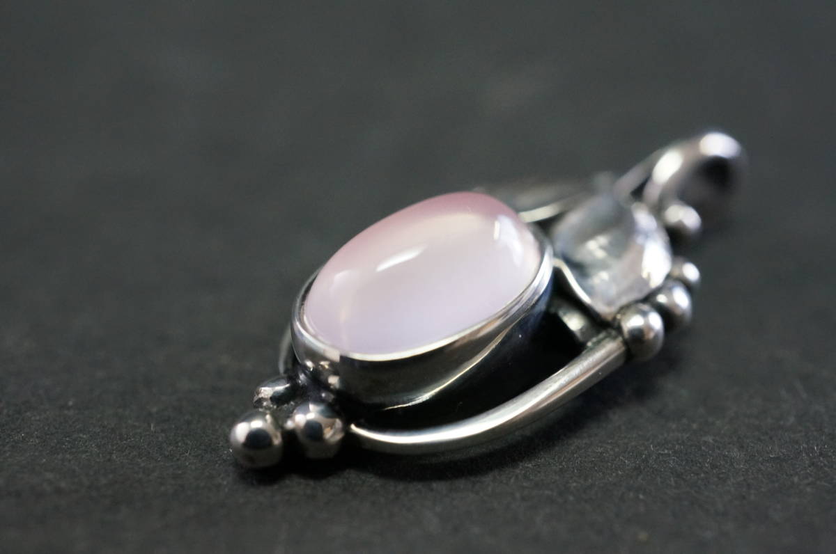 美品【GEORG JENSEN/ジョージ ジェンセン】イヤーペンダント ローズ 