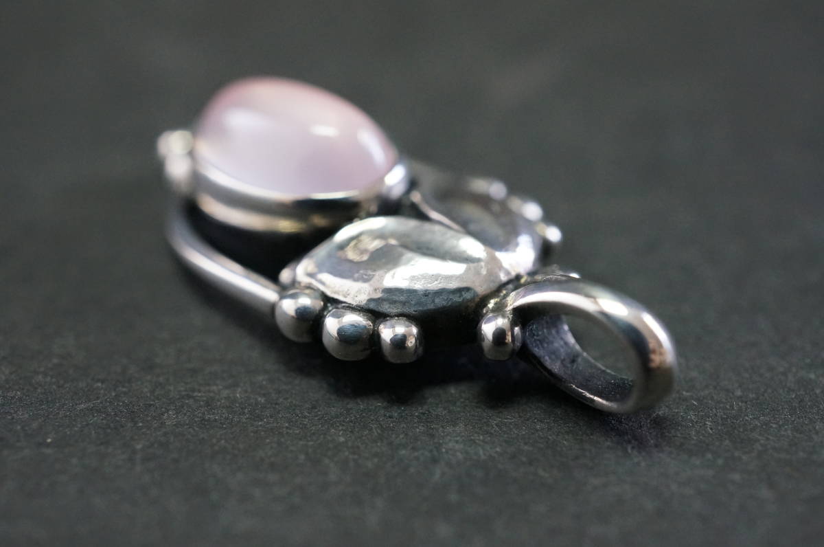 美品【GEORG JENSEN/ジョージ ジェンセン】イヤーペンダント ローズ