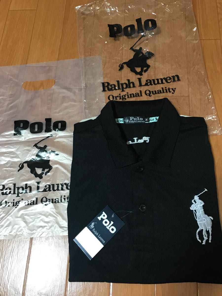 新品未使用タグ付きラルフローレン ポロシャツ ブラックM ファッション