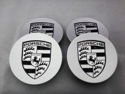 送料無料 ポルシェ (シルバー+ブラック) センター ホイール キャップ 911 ケイマン 76mm 新品 即決 PORSCHE 空冷 【送料込み】ポルシェスタイル