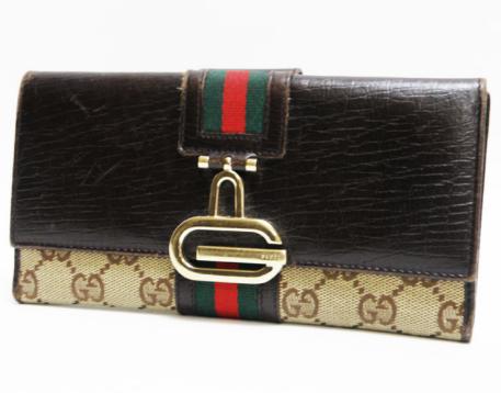 正規品 GUCCI グッチ Wフォック長財布 GG柄 シェリーライン