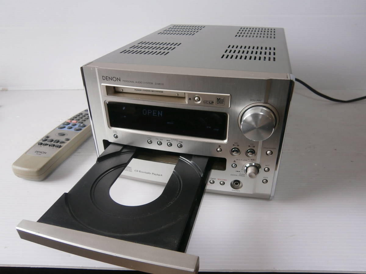 DENON D-MS3 CD/MD/TUNER/AMPリモコンFMAMアンテナ DENON CD/MD FM/AMチューナーコンポ D-MA3 リモコン付 中古品B-2446