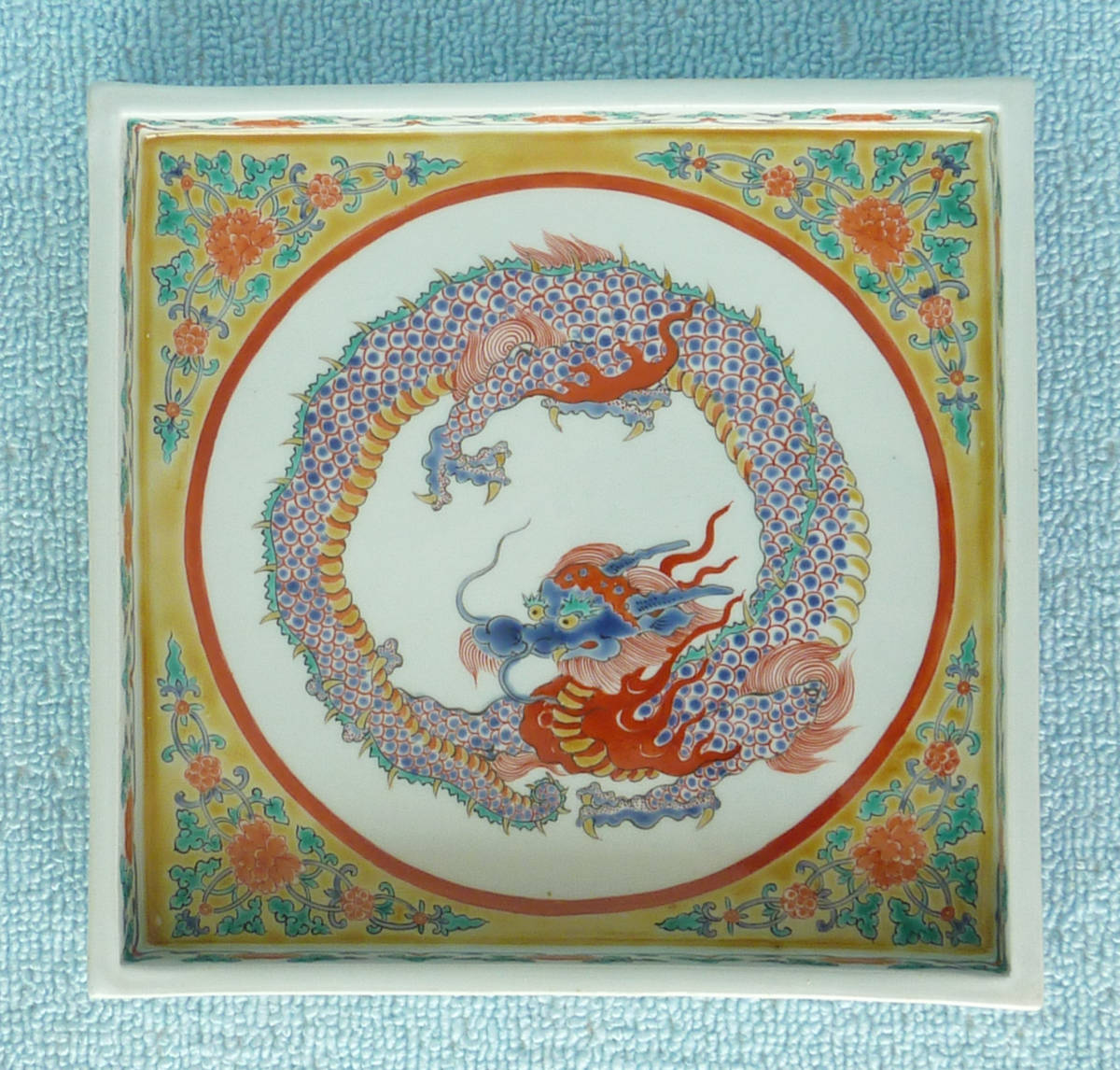 櫻】時代古玩 明代 呉須染付 花鳥図大皿 34cm 古美術品 .ga 時代年代物
