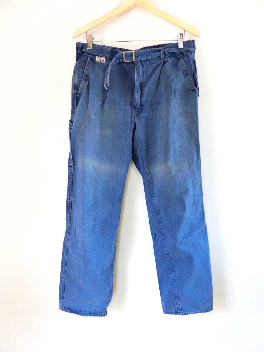 安い，SALE BP フレンチワークパンツ 70's ビンテージ 100％コットン ベルト付 フランスワーク フレンチアンティーク ヨーロッパワーク ユーロワーク(Mサイズ)｜売買されたオークション情報、yahooの商 Mサイズ