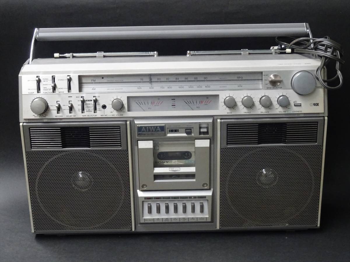 □13□AIWA□アイワラジカセ：CS-90X□ラジオ通電確認済□2バンド