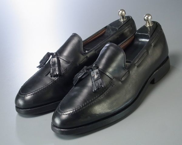 W2454米国製*アレンエドモンズ*Grayson/タッセルローファー/レザースリッポン/ビジネスシューズ/ドレスシューズ/革靴/黒/ブラック