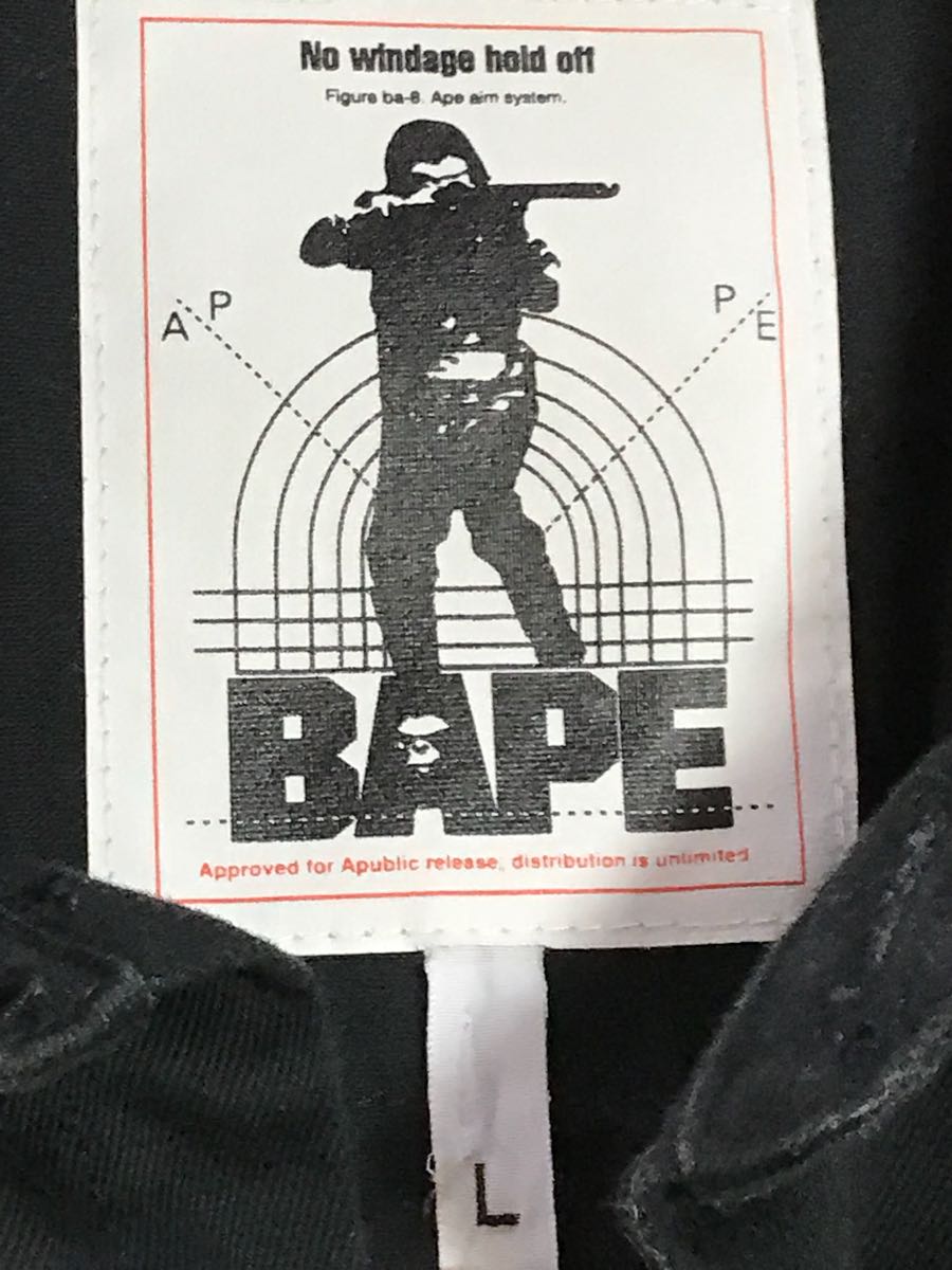BAPE エイプ ミリタリーシャツ サイズL 長袖 黒 アーミー 猿の惑星
