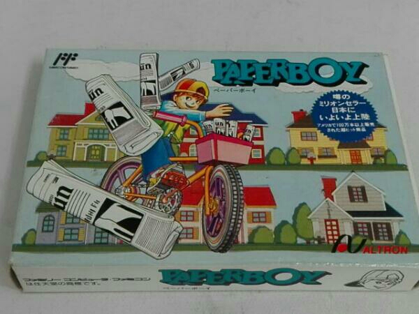 ファミコン 中古カセット ペーパーボーイ 箱 説明書付き ジャンク
