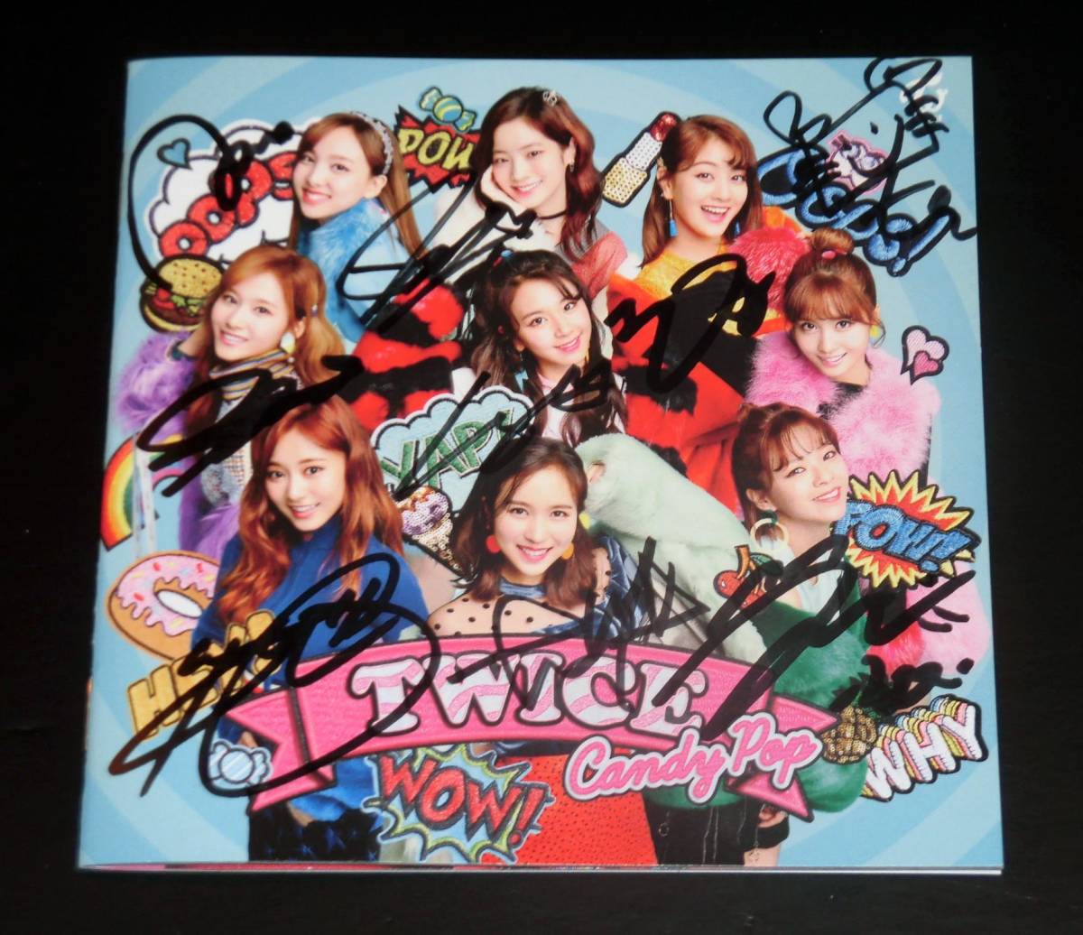大人気，爆買い TWICE☆直筆サイン入り・日本シングル「Candy Pop」CD+DVD