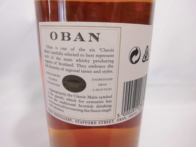 未開栓】古酒 OBAN オーバン 14年 シングルモルト ウイスキー 1000ml