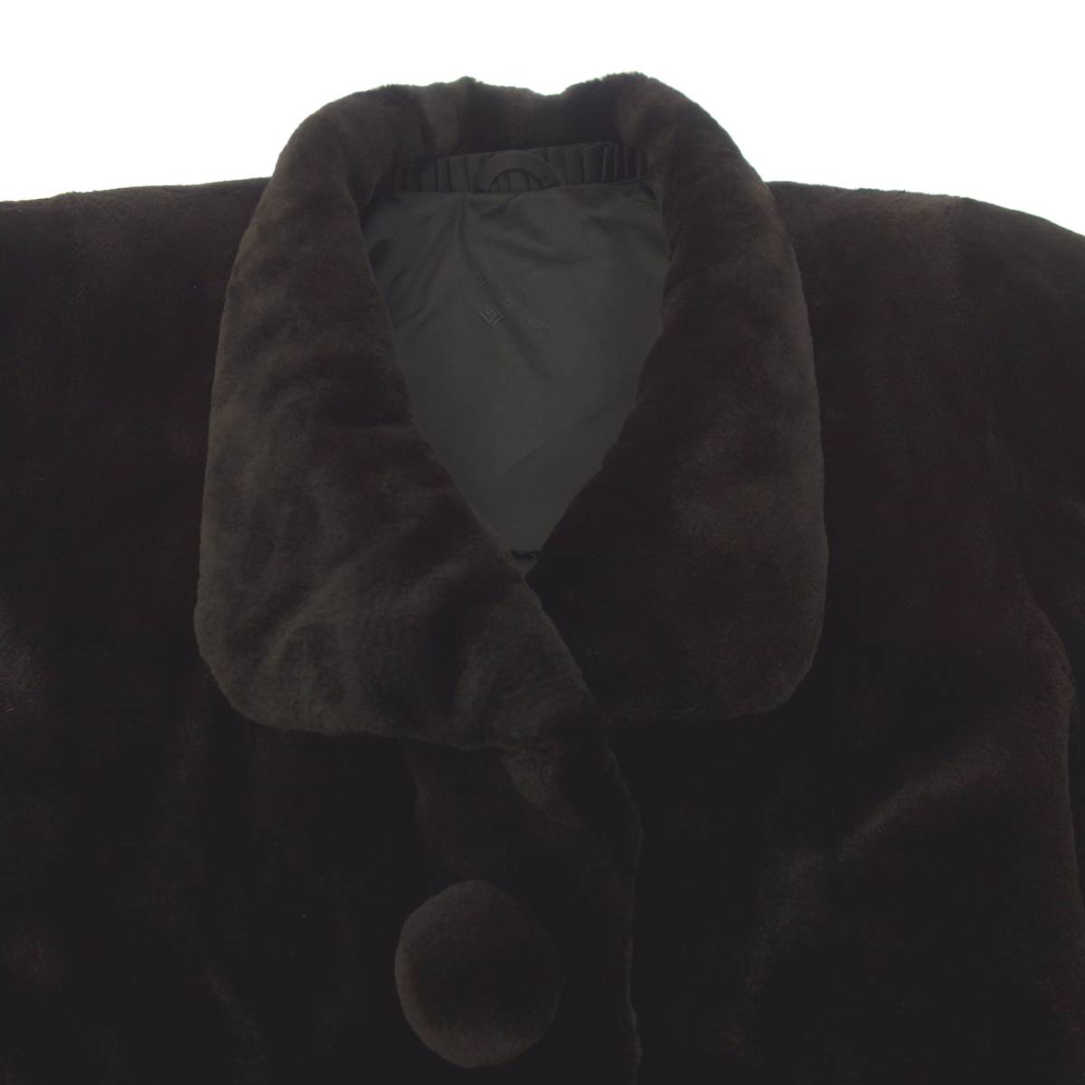 美品◇Guy Laroche ギラロッシュ シェアード ミンク ロングコート F 黒 
