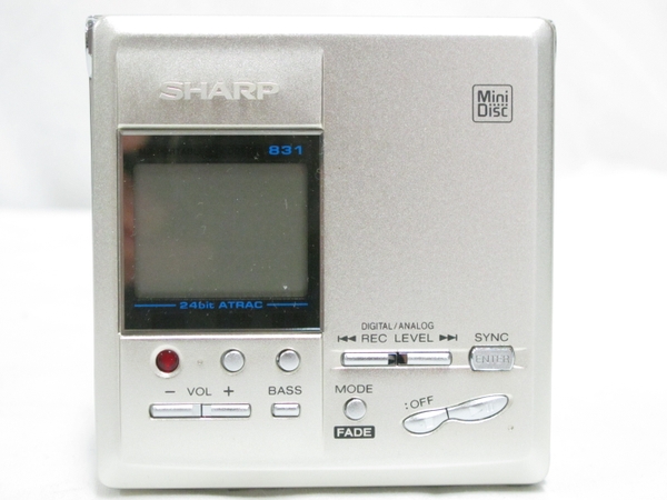 美品 SHARP MD-J MD ポータブルレコーダー MD-MT831 中古 T3162305