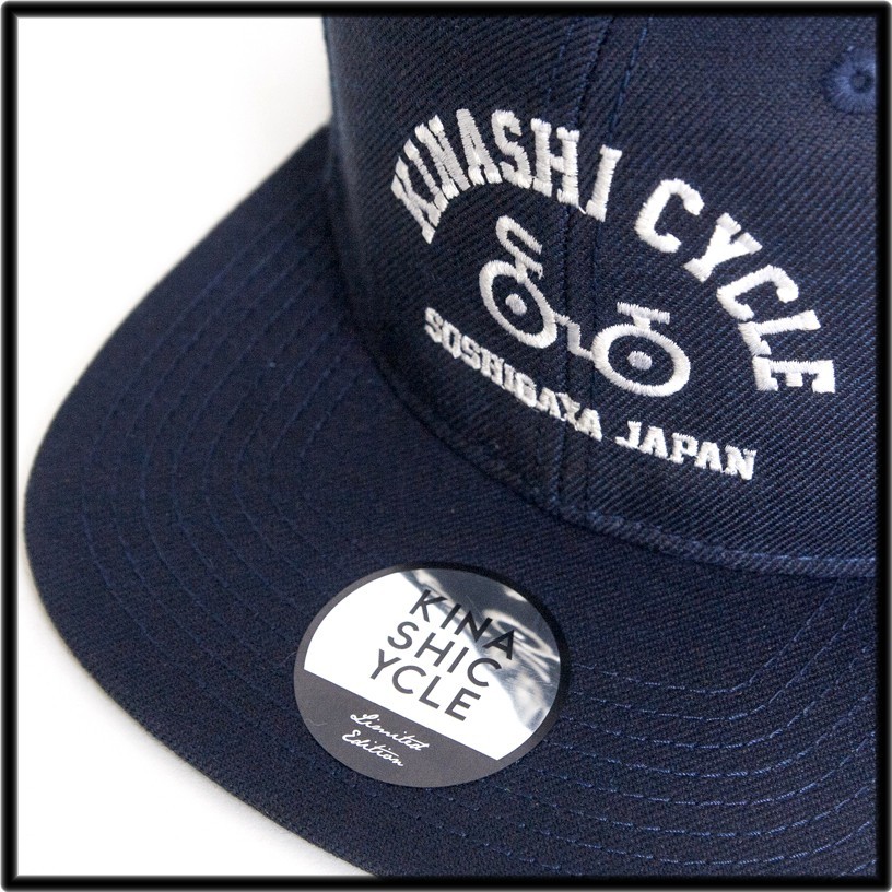 NAVY 新品【木梨サイクル キャップ 自転車ロゴ KINASHI CYCLE スナップ