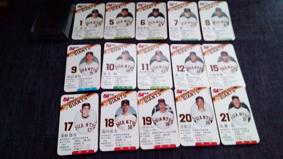 タカラ プロ野球カードゲーム 読売ジャイアンツ・昭和54年度・30枚