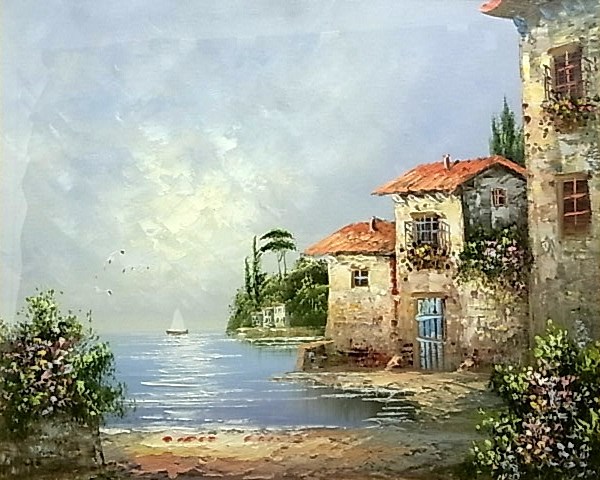 ab3956 OMER 在銘 風景画 油彩 油絵 油彩画 : Fukei ⁄ SM