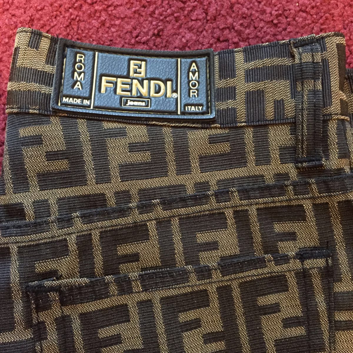 極美品】FENDI フェンディ ズッカ柄 パンツ ボトムス 31インチ 
