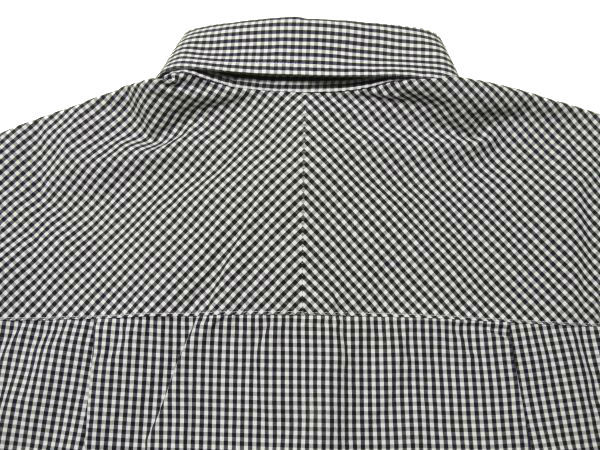 ★良品!!フレッドペリー★長袖ボタンダウンギンガムチェックシャツXS/黒白FRED PERRYホワイトブラックメンズモッズMODS