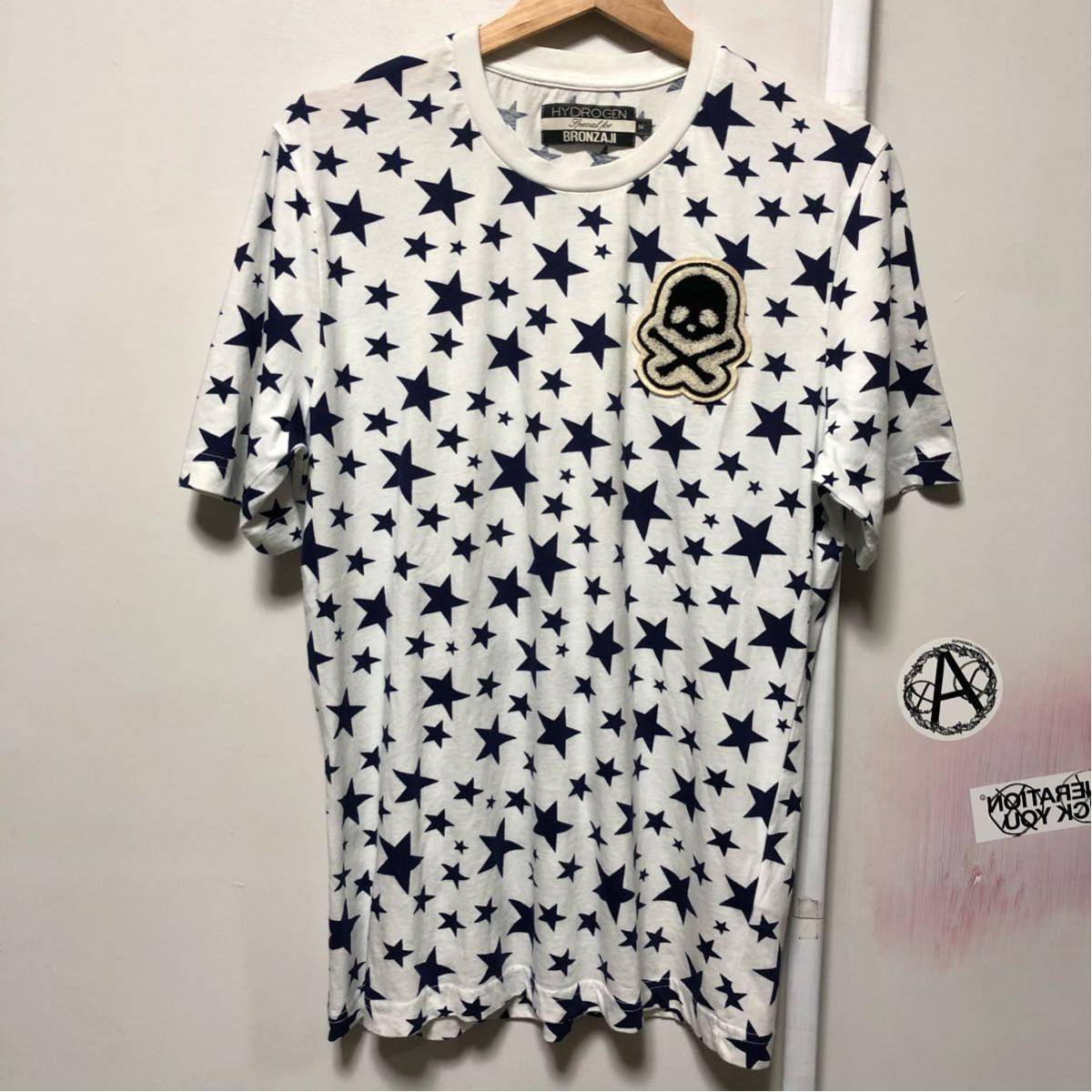 hydrogen × bronzaji/スター 総柄/スカル/半袖 カットソー Tシャツ 