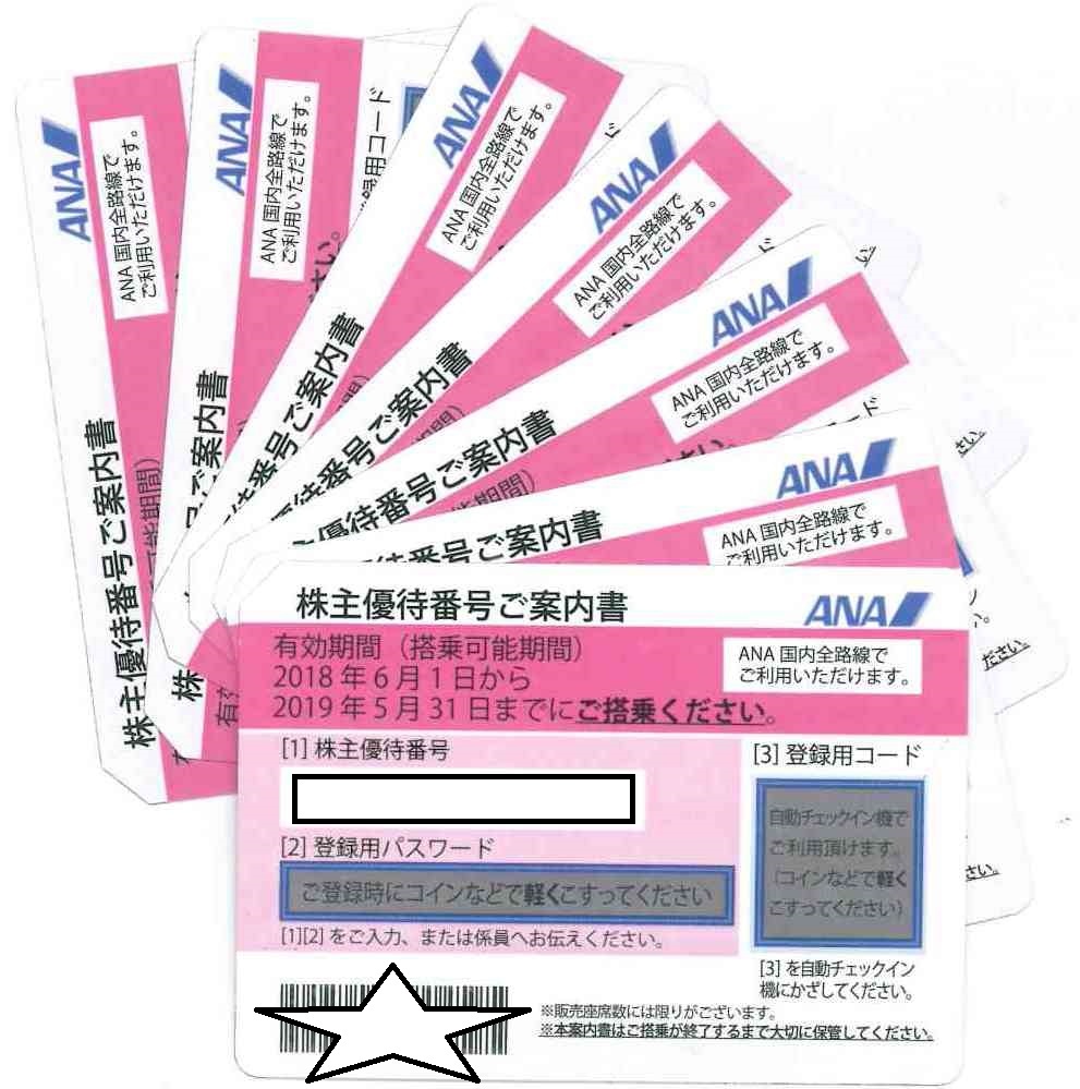 全日空ANA株主優待券7枚（2019年5月31日有効）簡易書留送料込