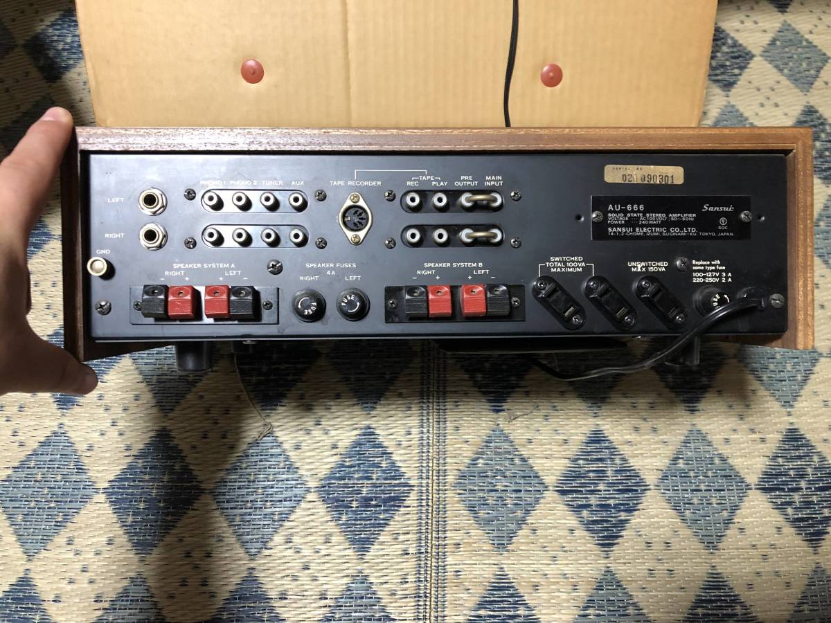 SANSUI AU-666 元箱・回路図つき Junk ボリュームガリ結構ある SANSUI