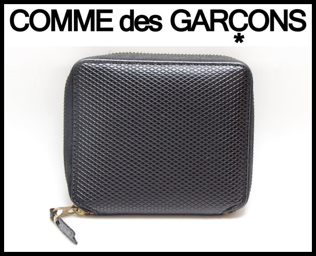 COMME des GARCONS 財布 ブラック 二つ折り 小銭入れ・カード入れあり コム デ ギャルソン
