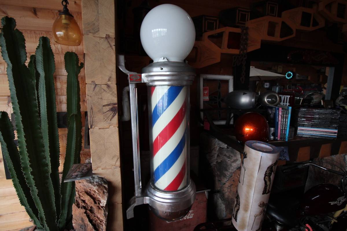床屋さんのサイン。BARBER SHOPの看板。’50sスタイル！本物のアメリカアンティークです！！!_1