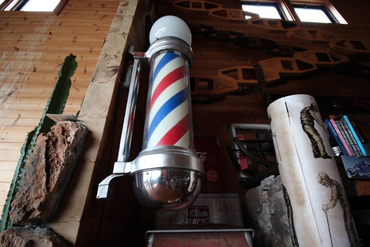 床屋さんのサイン。BARBER SHOPの看板。’50sスタイル！本物のアメリカアンティークです！！!_3