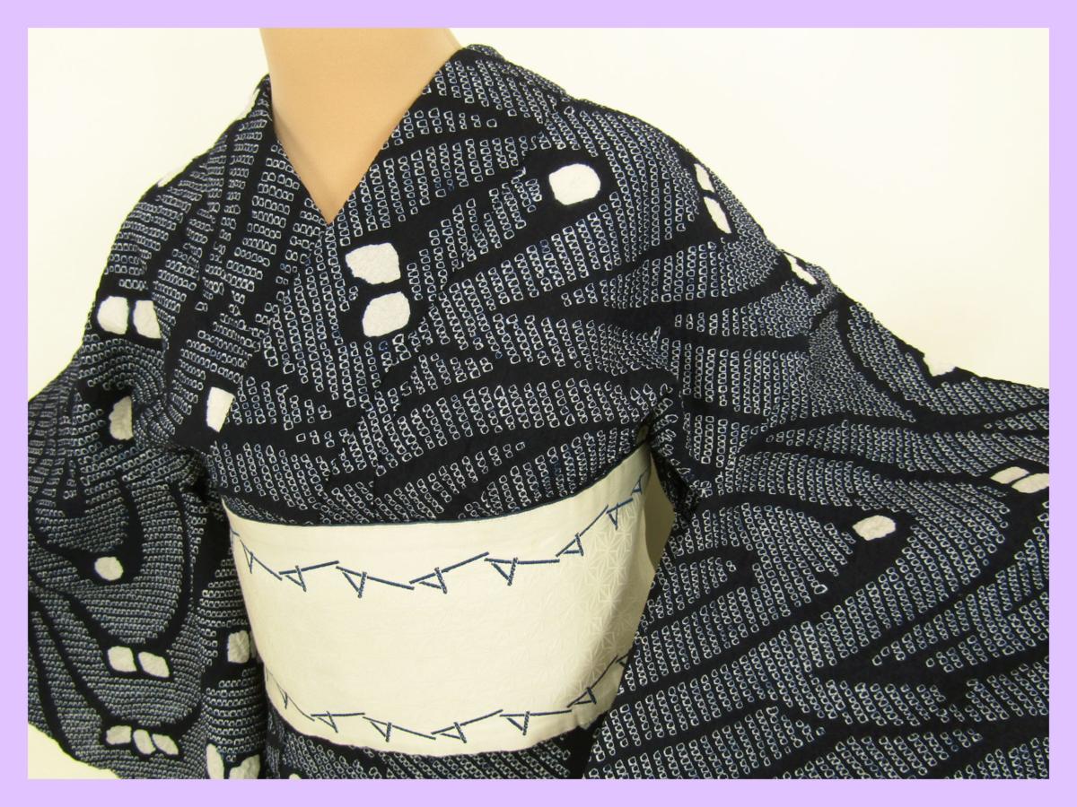  衣紋屋 4120 有松鳴海絞り 高級浴衣 流水文様 濃藍 総絞り(浴衣（単体）)｜売買されたオークション情報、yahooの商品情報をアーカイブ公開 - オークファン その他