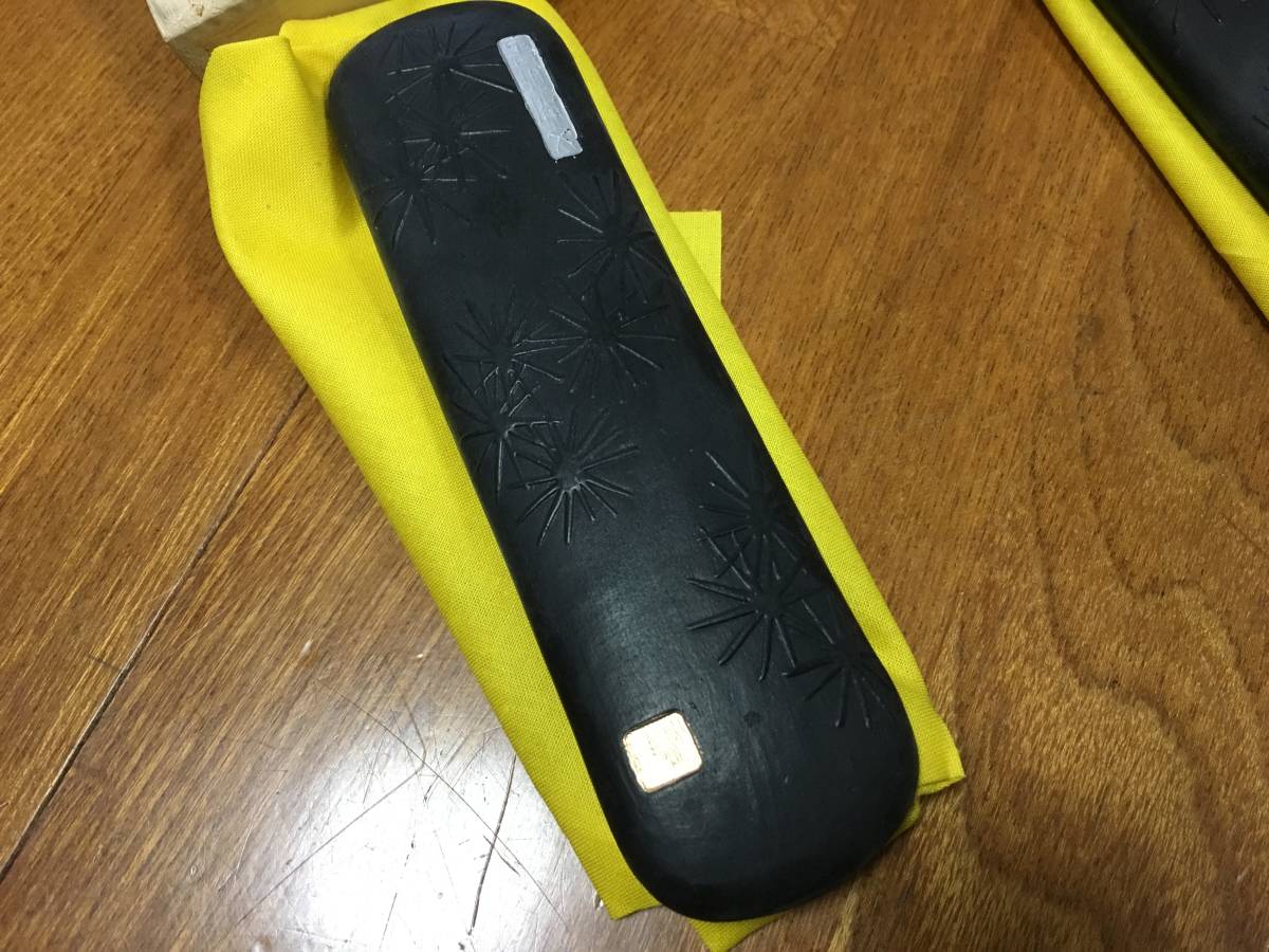 39)墨 松魂墨(徽歙老胡開文/純松煙)3点・未使用/桐箱 1本約13.6×4×1.6