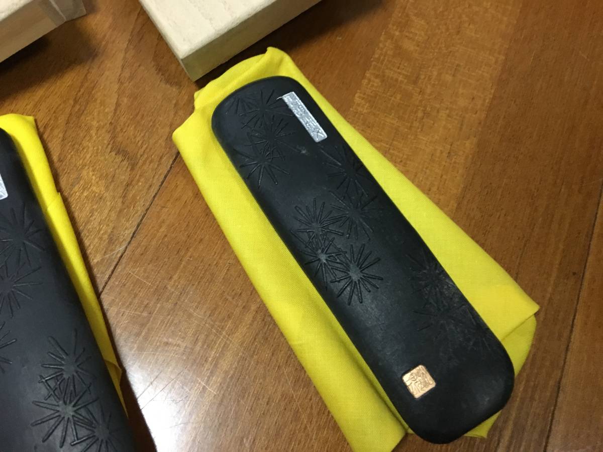 39)墨 松魂墨(徽歙老胡開文/純松煙)3点・未使用/桐箱 1本約13.6×4×1.6
