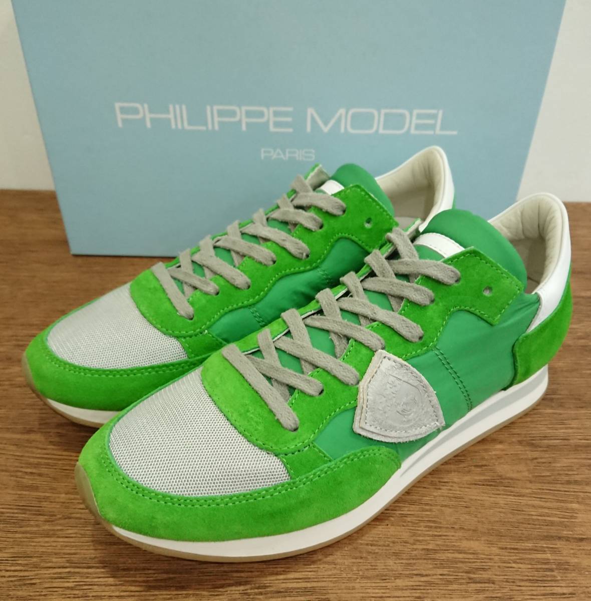 美品】PHILIPPE MODEL TRLU WX47 サイズ39 グリーン/シルバー 